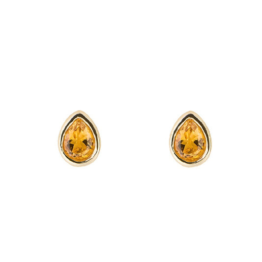 Citrine Birthstone Studs