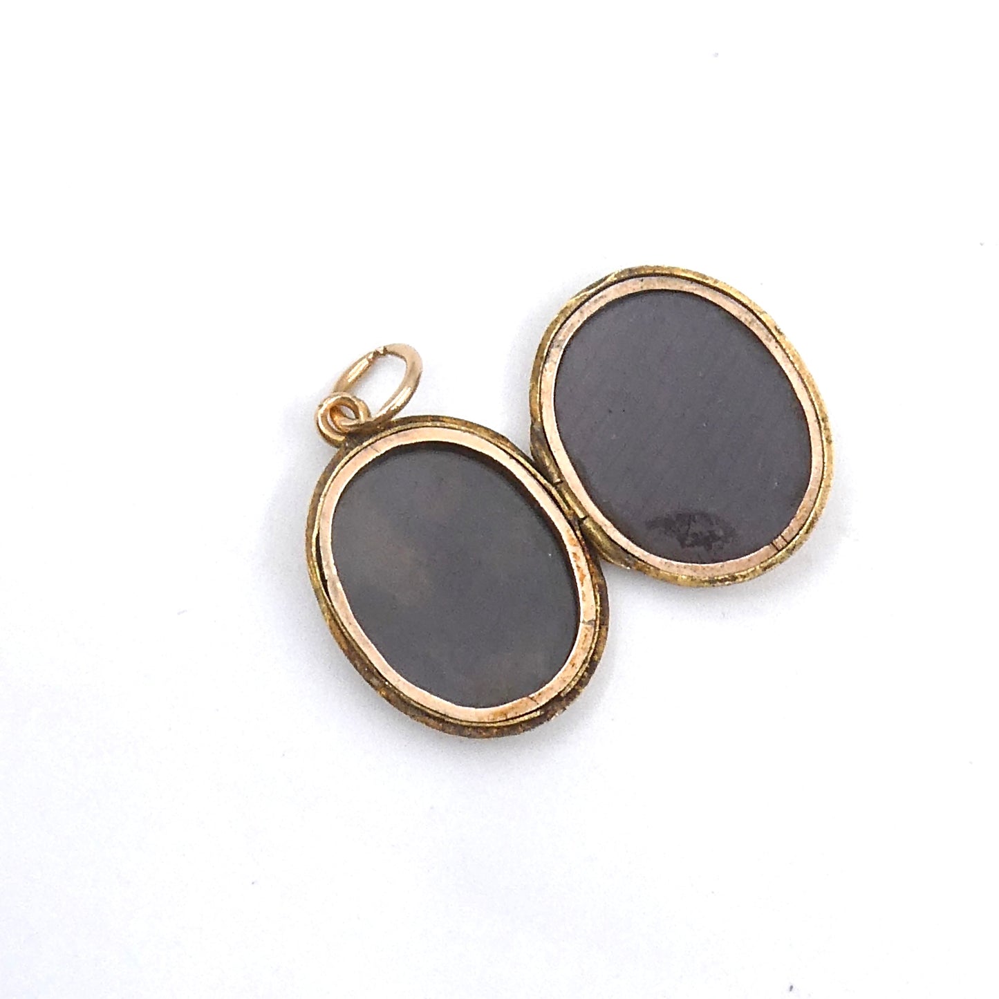 Antique Enamel Locket with blue enamel, within a victorian pattern of a belt & shield