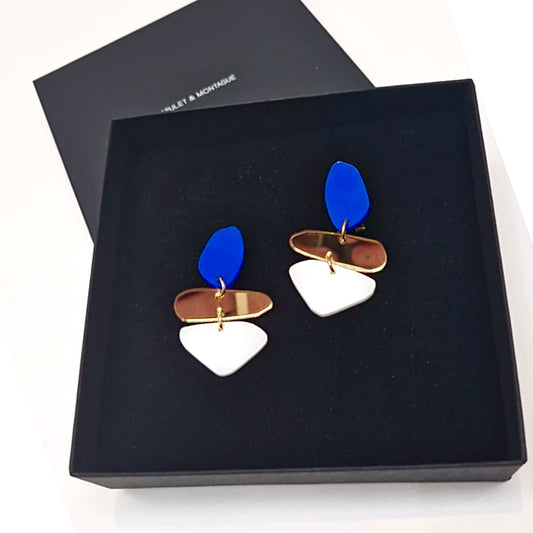 Stacked rock Earrings.