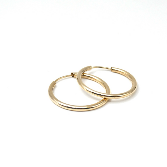 Gold Hoops, contemporary 9kt gold hoops, a perfect size for daily wear.