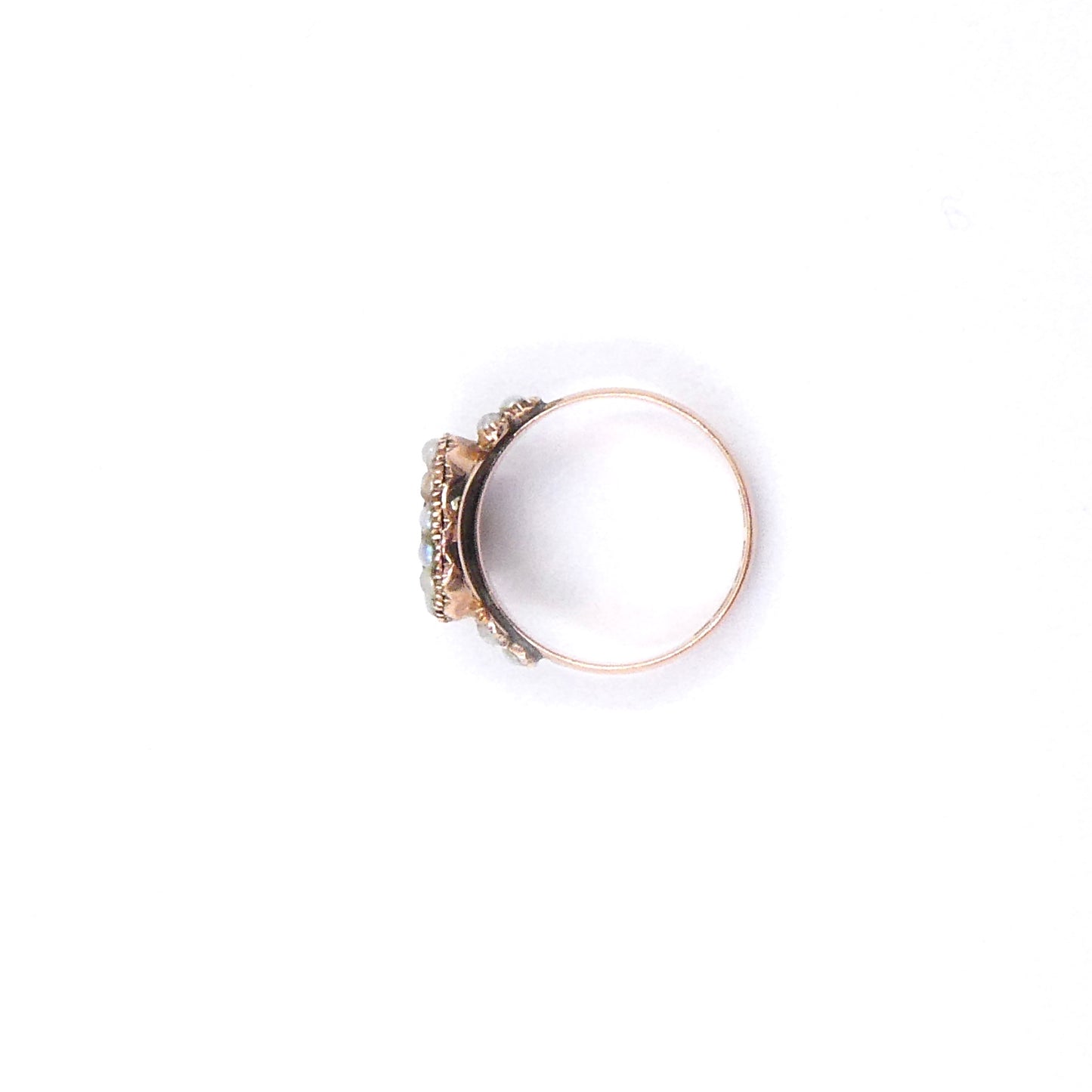 Antique garnet and pearl cluster Ring, Hallmarked Chester 1911.