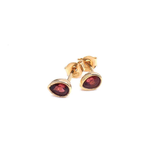 Garnet Birthstone Studs