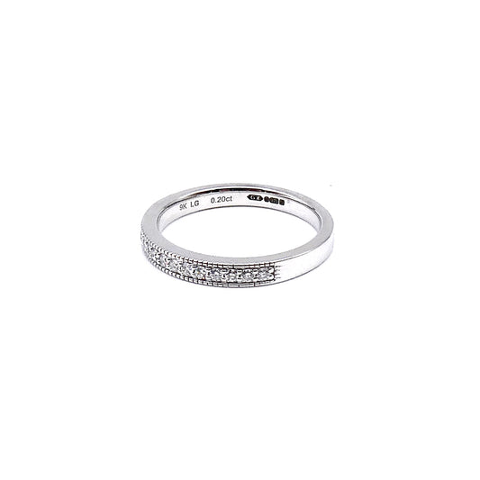 Eternity ring, 9kt white gold with .20ct Lab Diamonds.