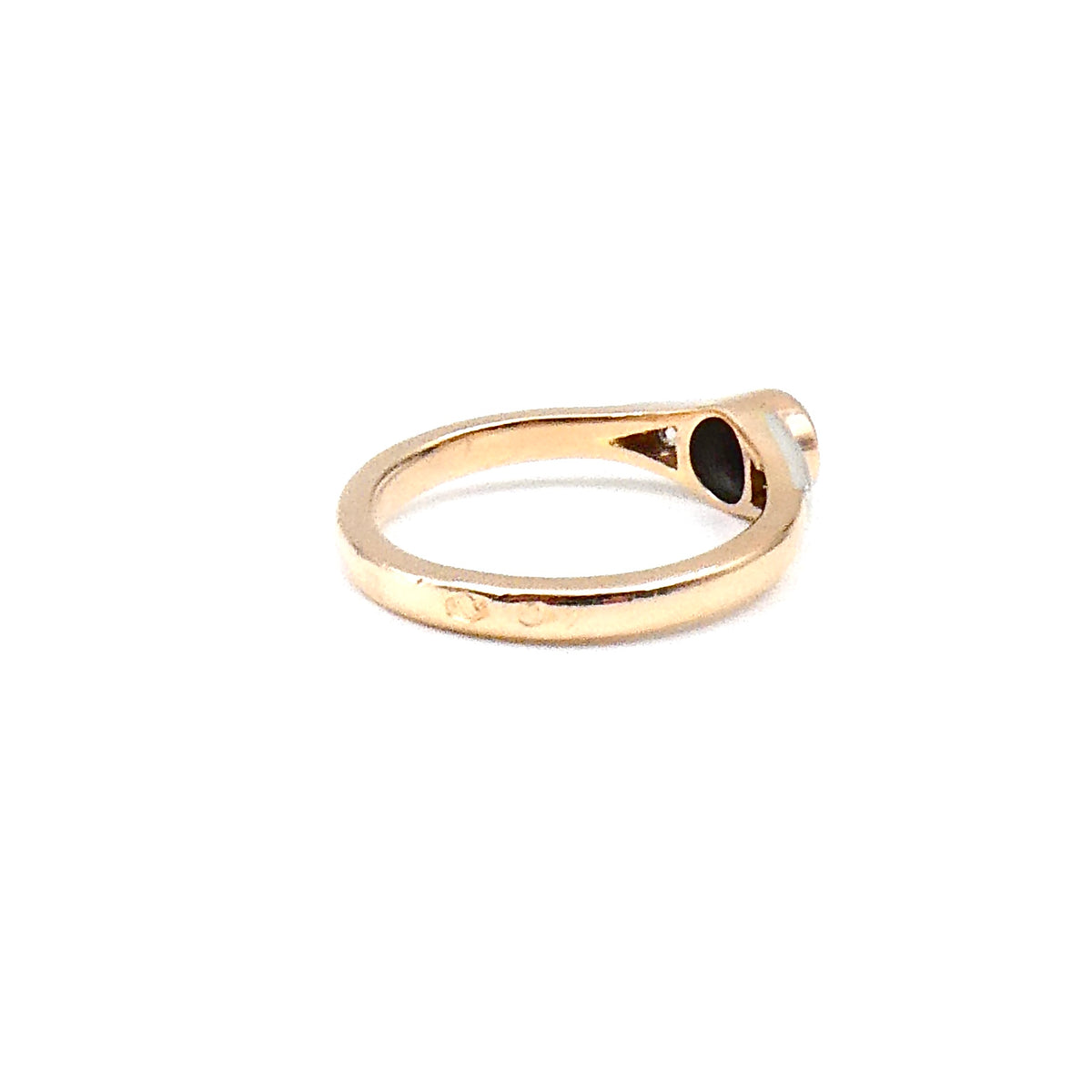 Antique french Sapphire and Diamond Ring 9kt gold.