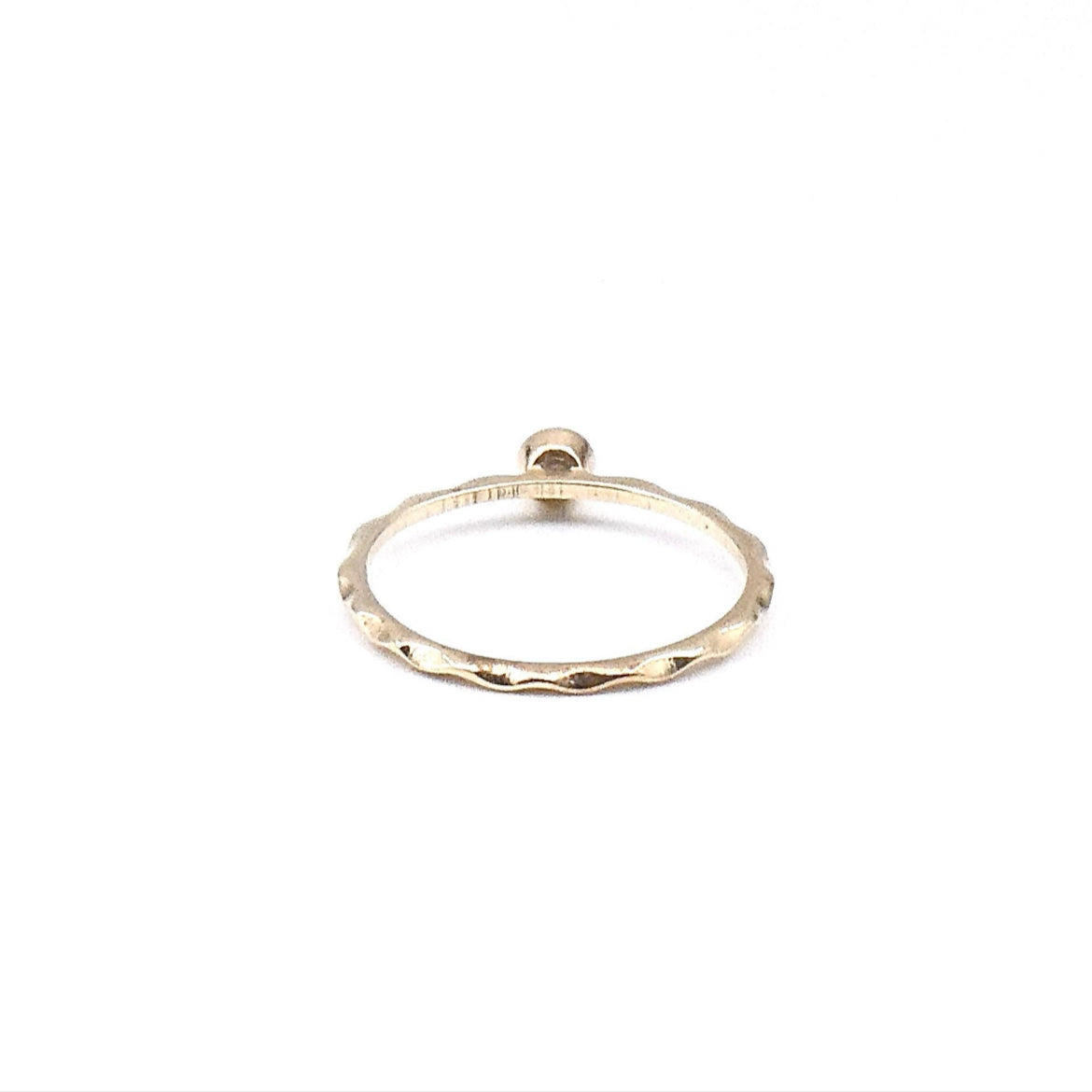 Diamond stacking ring on a 9kt wave band, preowned.