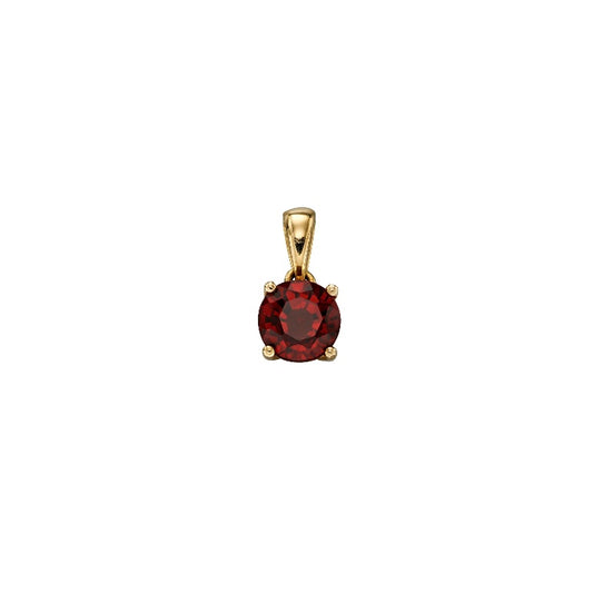 A 9kt gold Garnet Pendant Charm, Birthstone for January