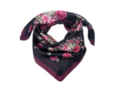 Irish Paisley Rose Black & Pink Mini Scarf