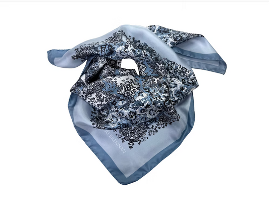 Mary Denim blue and Tonal Roses Mini