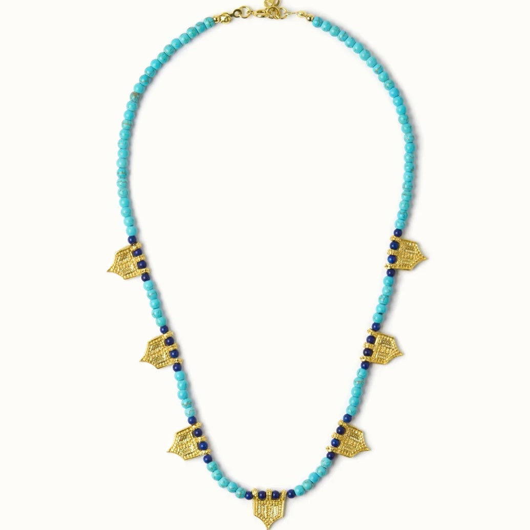 Riva Turquoise and Lapis Necklace