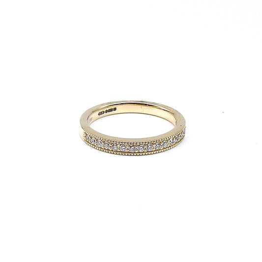 Eternity ring, 9kt gold with .20ct Natural Diamonds.