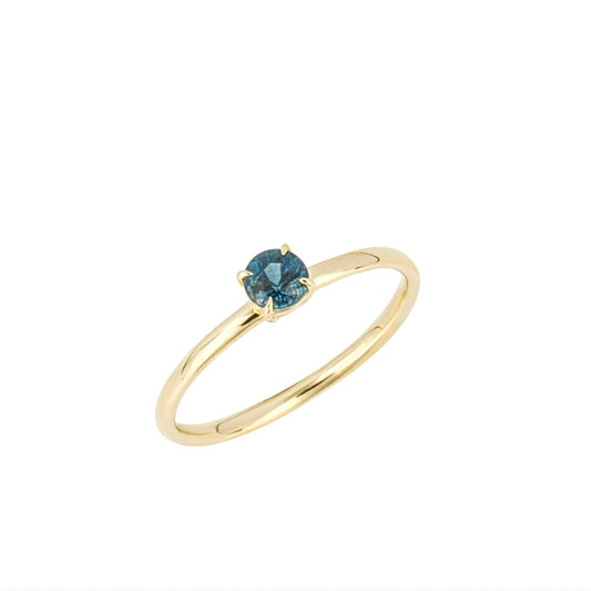 Teal Sapphire round ring, a new fine 9kt gold ring.