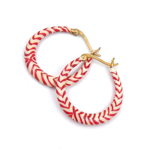Enamel Hoops Chevron Red