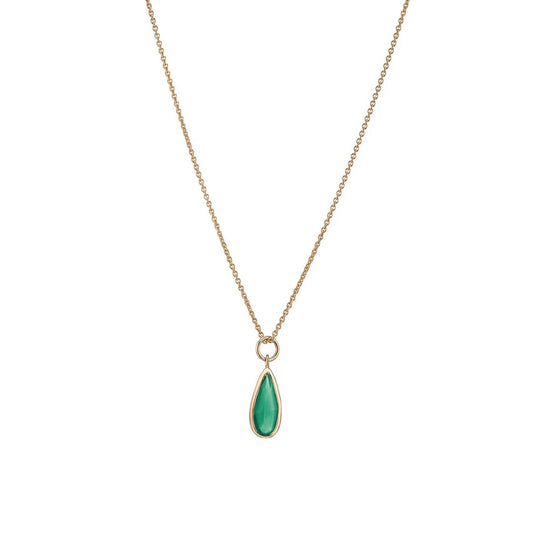 Green onyx slim drop Necklace
