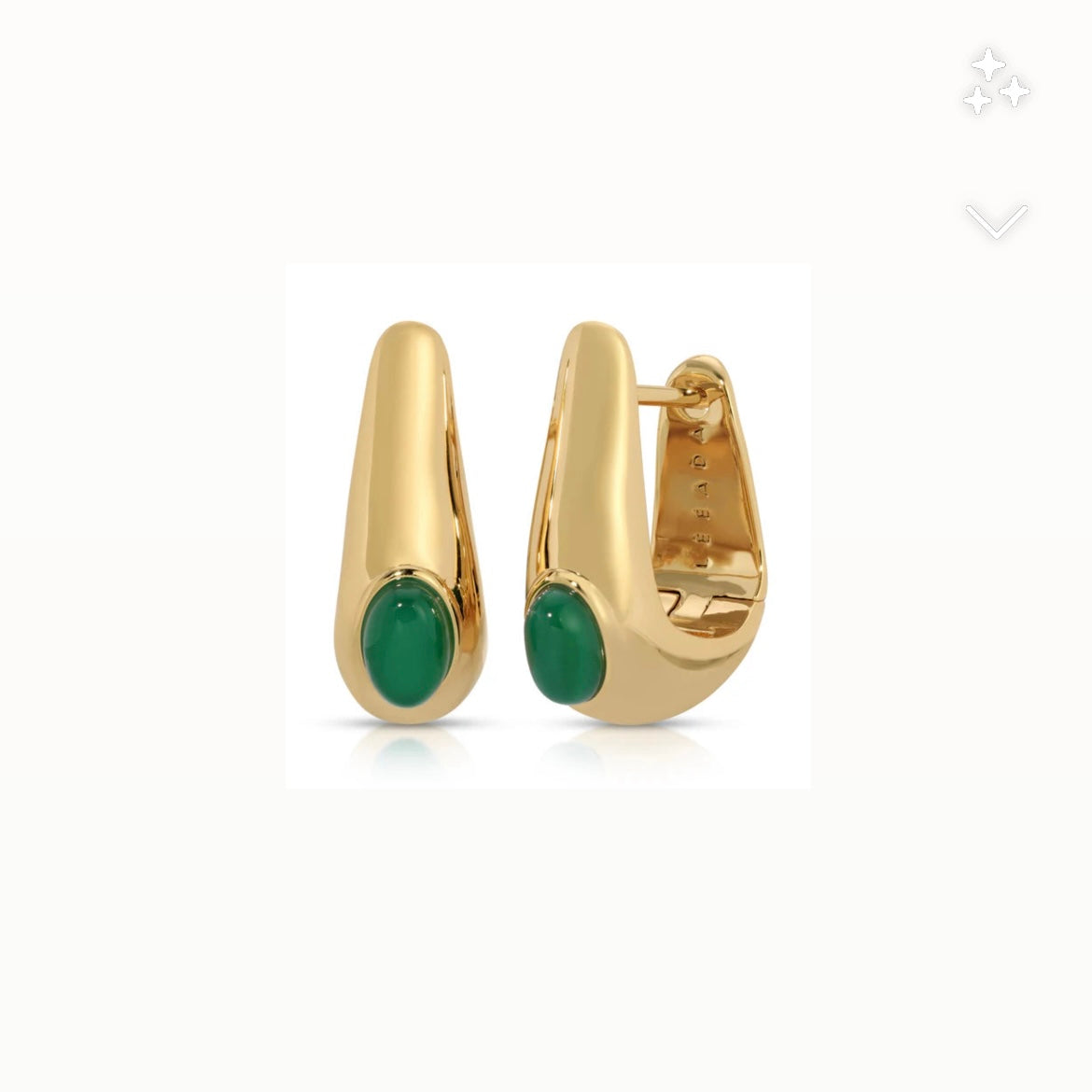 Reva Huggie with Emerald Jade