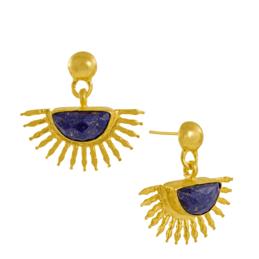 Sunrise Lapis Lazuli  Drop Stud Earrings