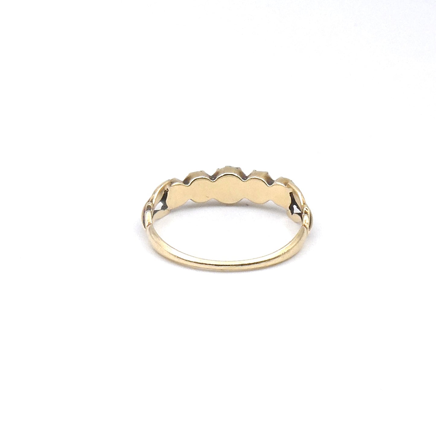 An antique five stone Amethyst band, a late Georgian Ring