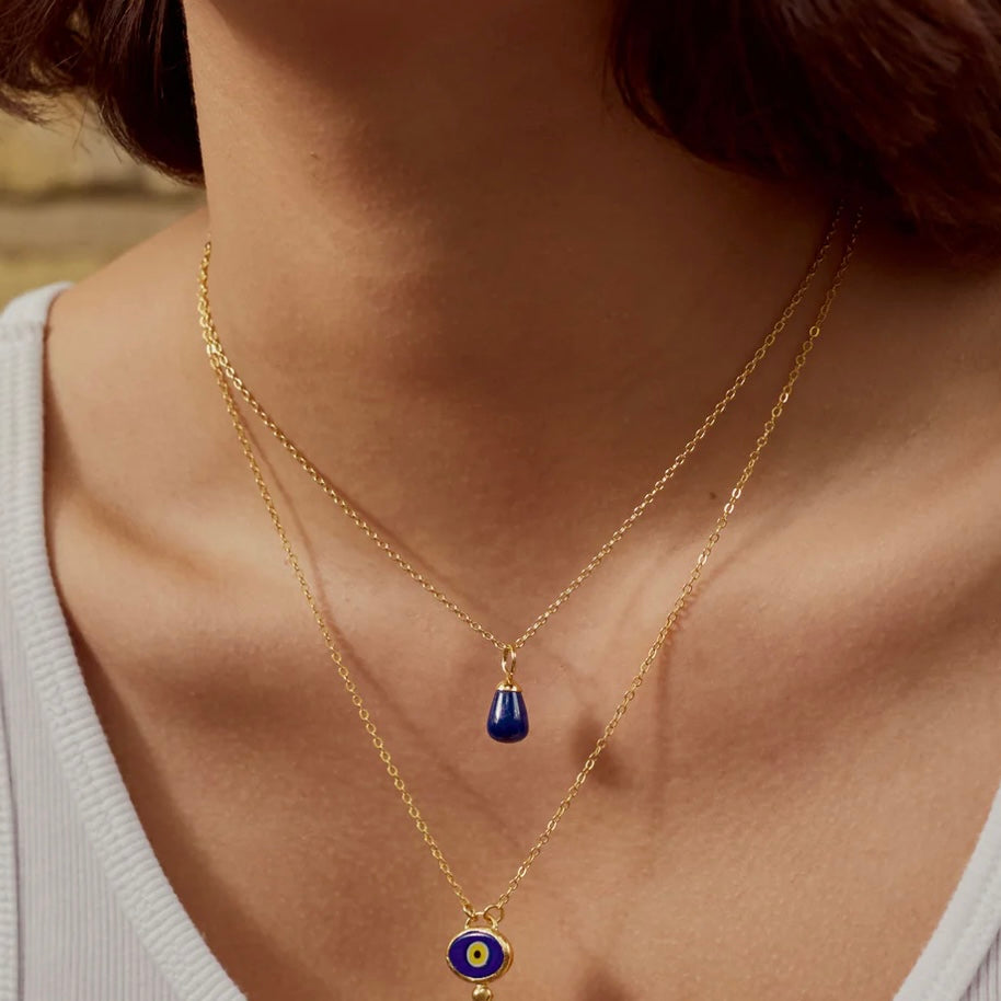 Alara Navy Evil Eye Pendant Necklace