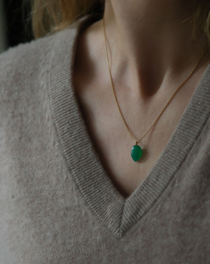 Green onyx cone Necklace