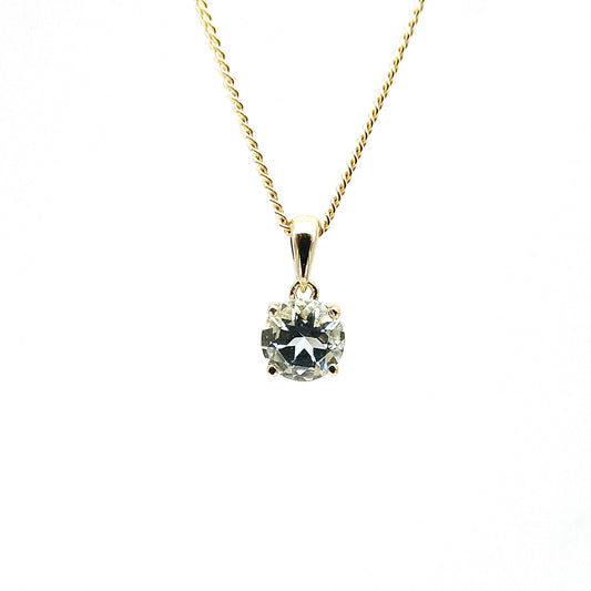 Aquamarine 9kt gold pendant, for a March Birthday,