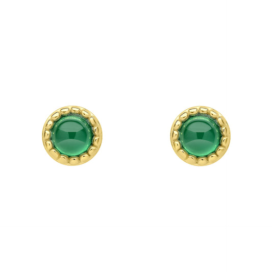 Green Chalcedony Studs