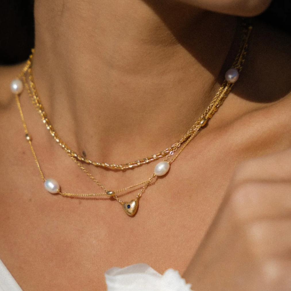 Lyra pearl beaded necklace
