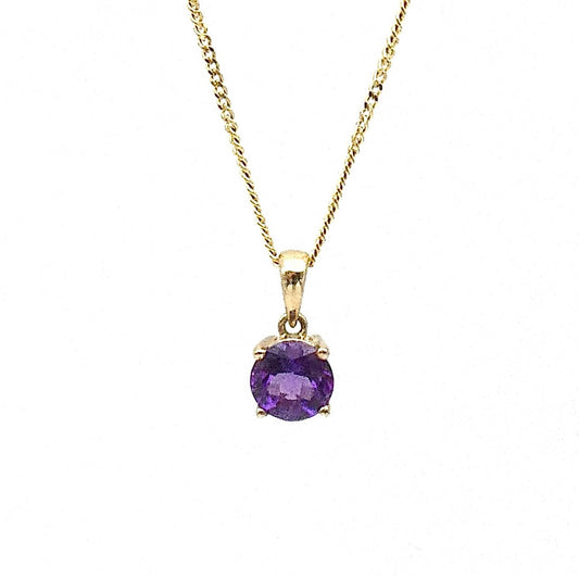 A 9kt gold Amethyst  pendant, Birthstone for February.