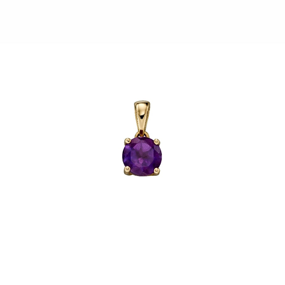 Amethyst 9kt gold pendant charm.