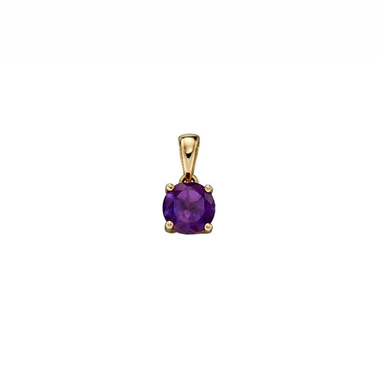 Amethyst 9kt gold pendant charm.