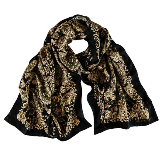 Silk twill scarf  'James' gold and Copper.