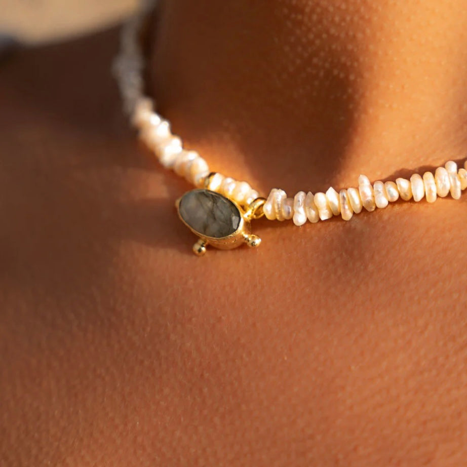 Sorel Pearl and Labradorite Beaded Necklace