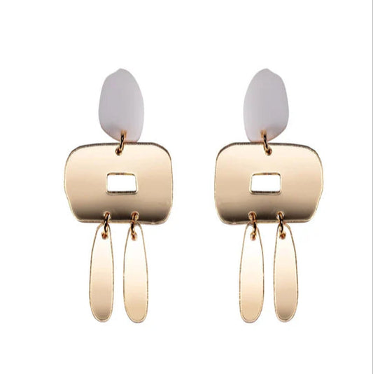 Porto Earrings White and Gold