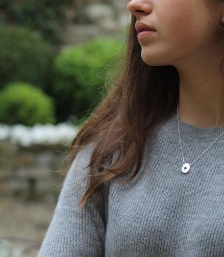 Silver Cutout Compass Necklace