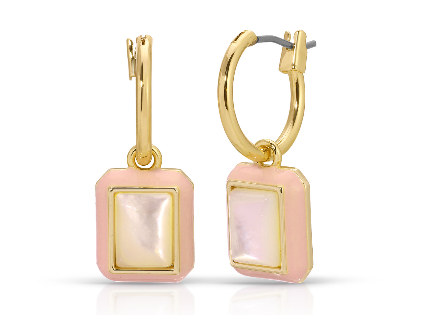 Blush enamel & Mother of Pearl Earrings