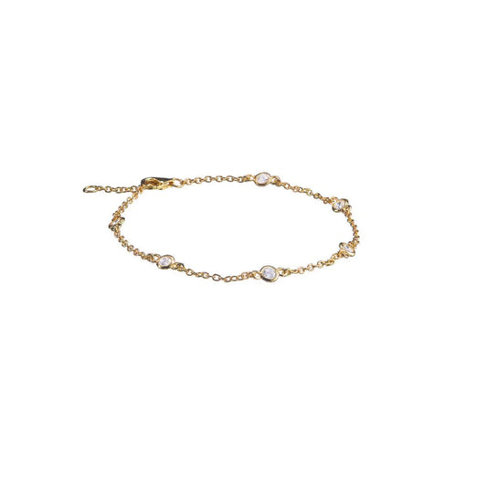 Gold vermeil bracelet set with crystals.