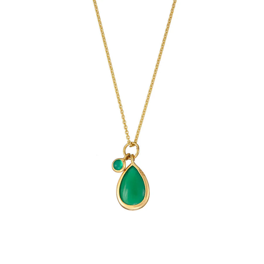 Green Onyx Necklace on a vermeil Chain.