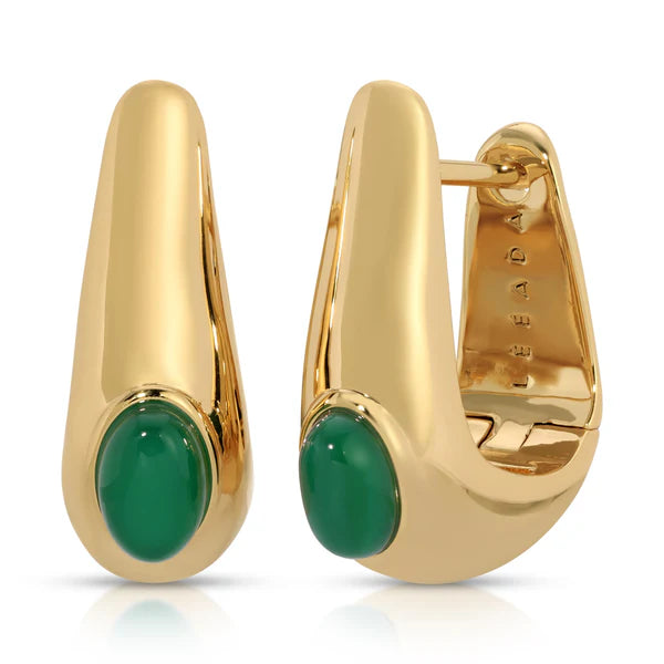 Reva Huggie with Emerald Jade