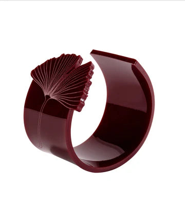 Ginkgo cuff in burgandy