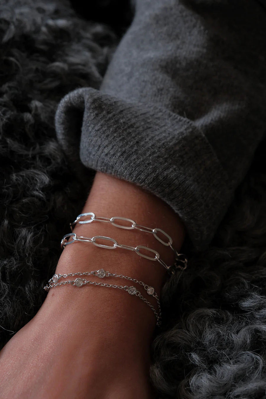 Sterling Silver Bracelet with Zirconia stones.
