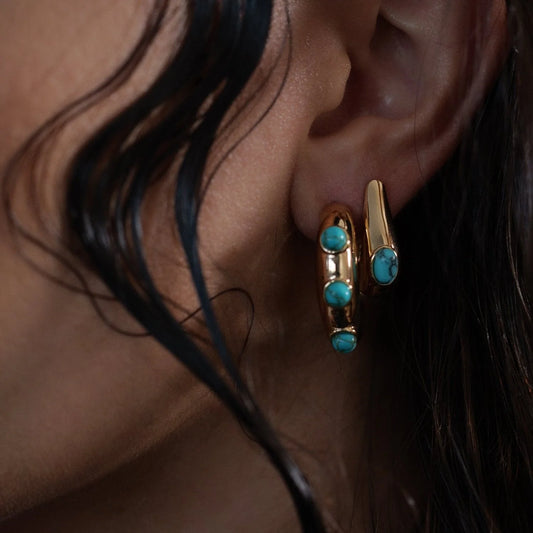 Reva Huggie with Turquoise