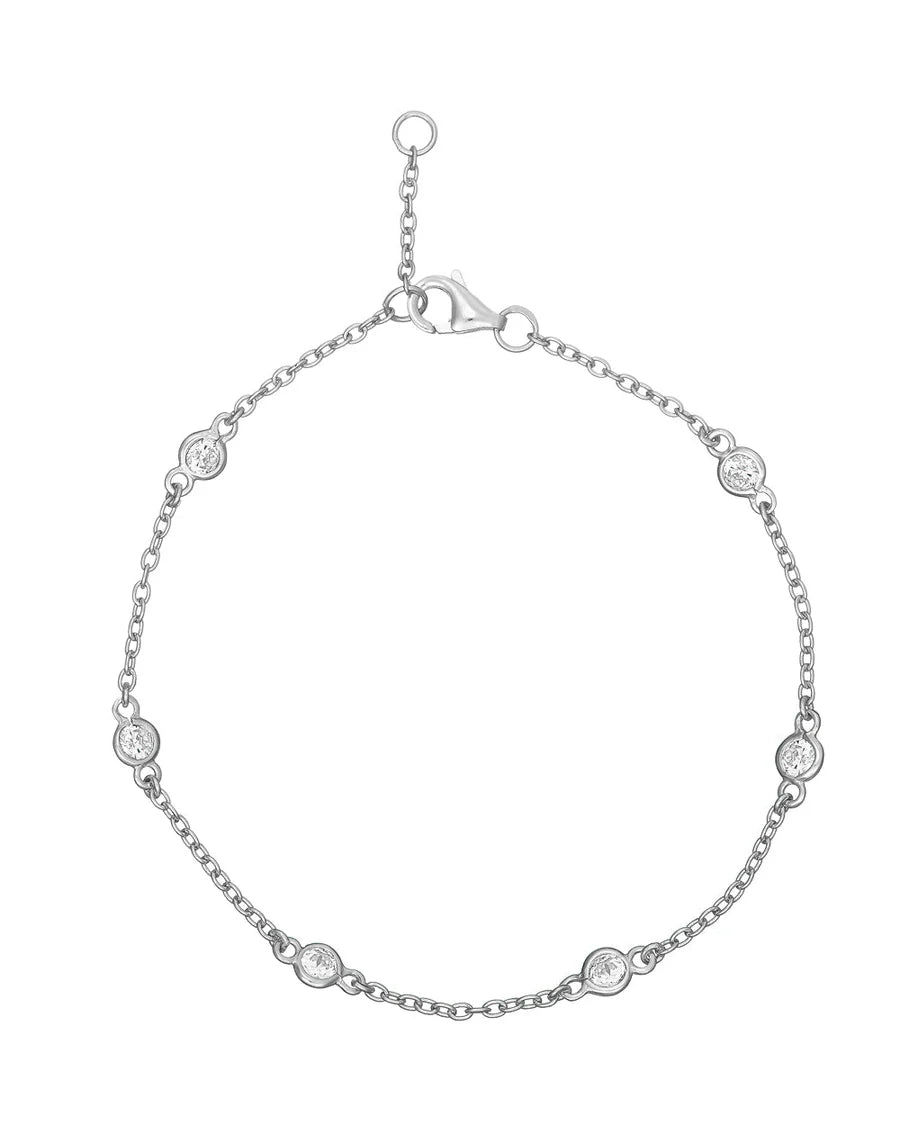 Sterling Silver Bracelet with Zirconia stones.