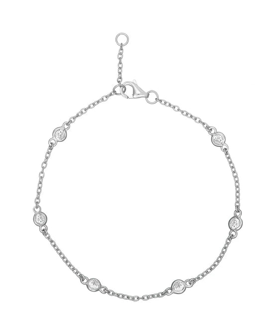 Sterling Silver Bracelet with Zirconia stones.