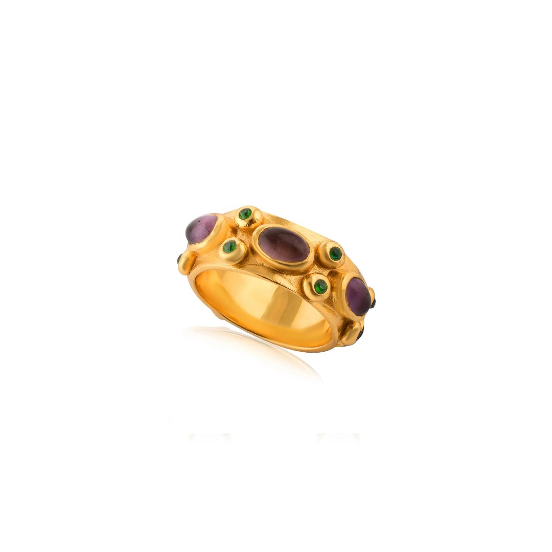 Andromeda ring with Purple Glass - Collected