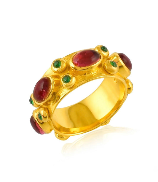 Andromeda ring with Ruby Glass. - Collected