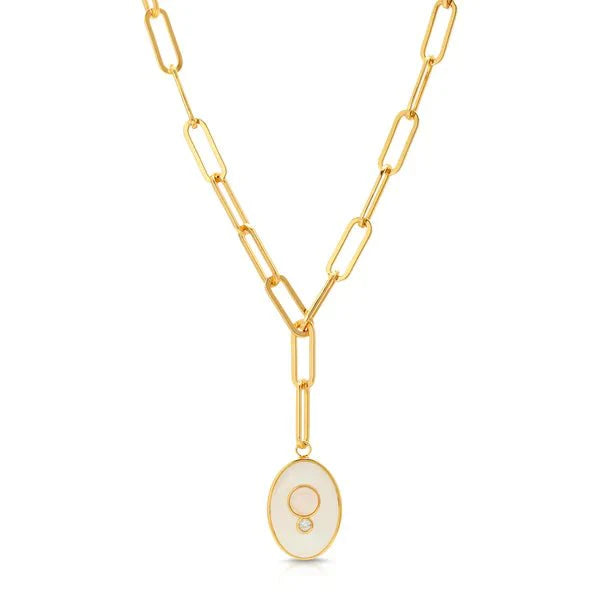 Edendale Necklace with cat's eye and pink quartz - Collected