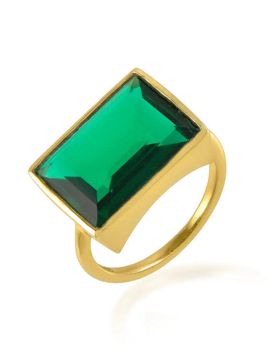 Lenny Ring in Emerald Green - Collected