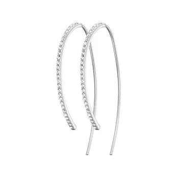 Silver pave curve earrings by Mary K Jewellery