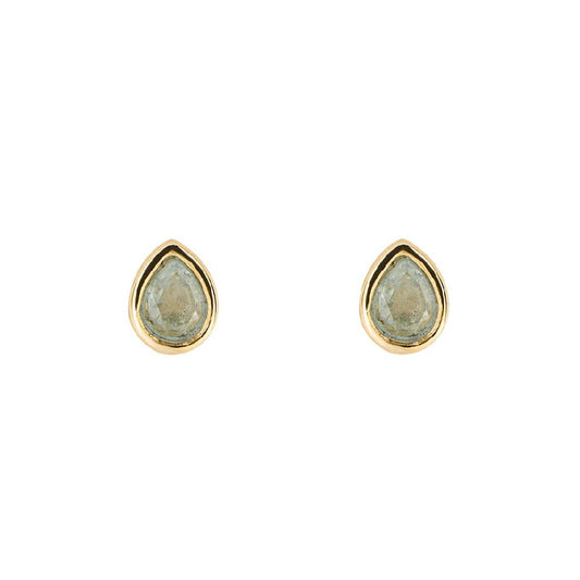 Aquamarine studs, gold plated on silver. - Collected