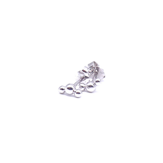 Curved bead row studs, silver. - Collected
