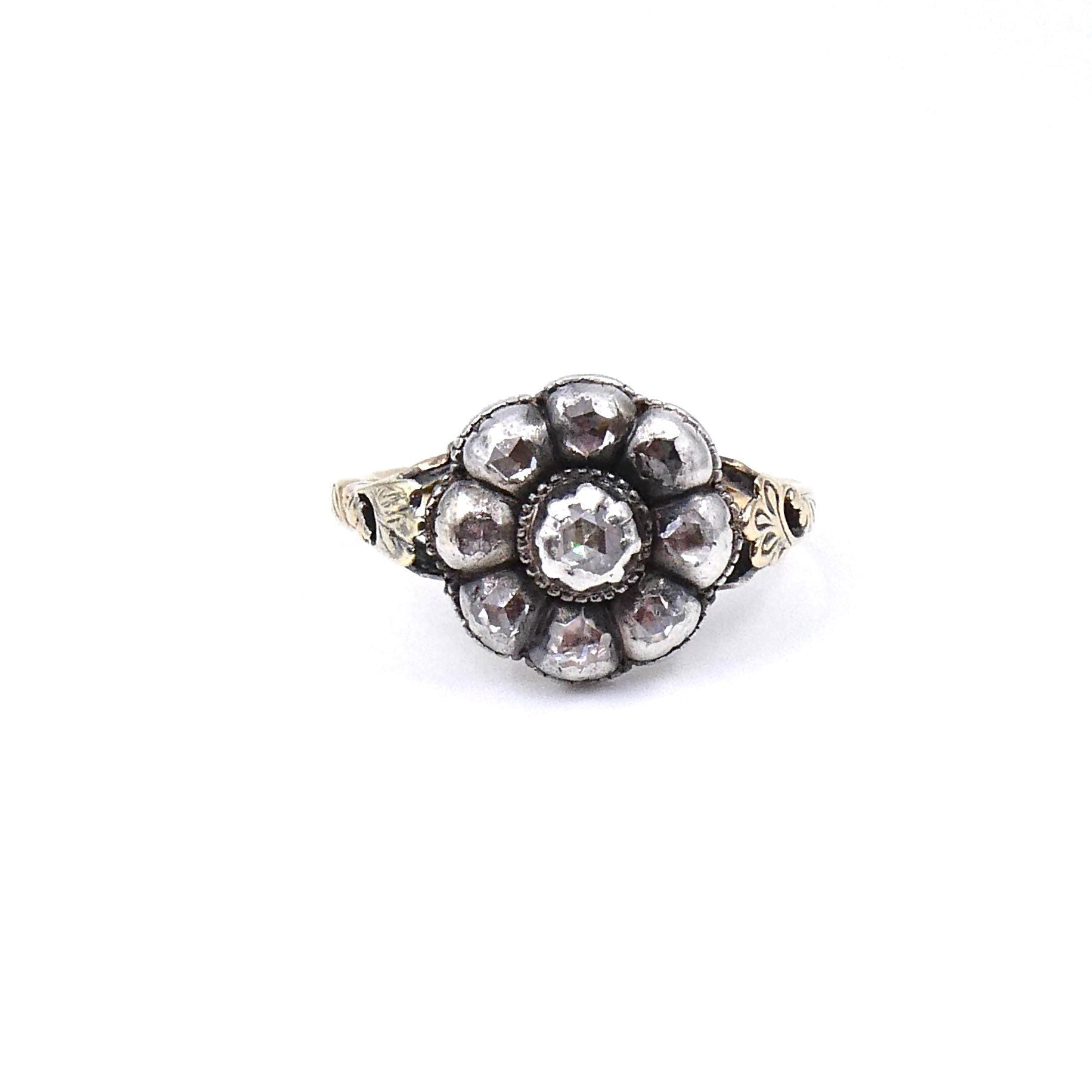 Georgian diamond ring, a beautiful diamond ring set with rose cut diamonds. - Collected