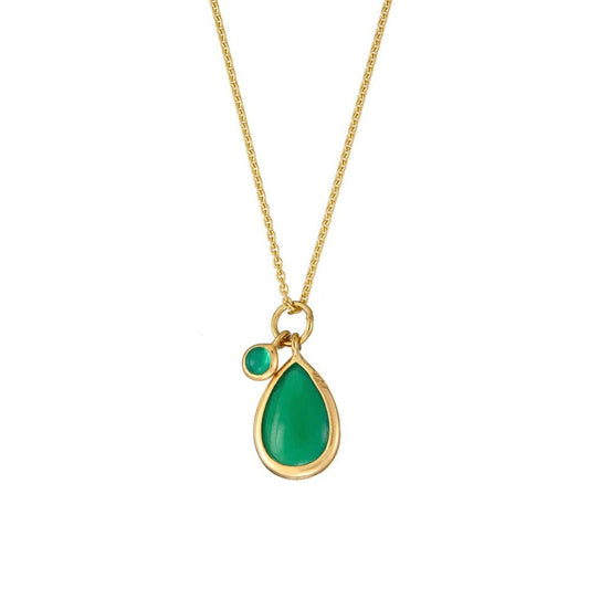 Gold Green Onyx Necklace by Mary K. - Collected